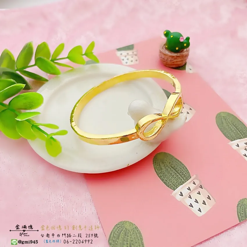 客製化黃金-無限符號造型-女生黃金手環 (3)