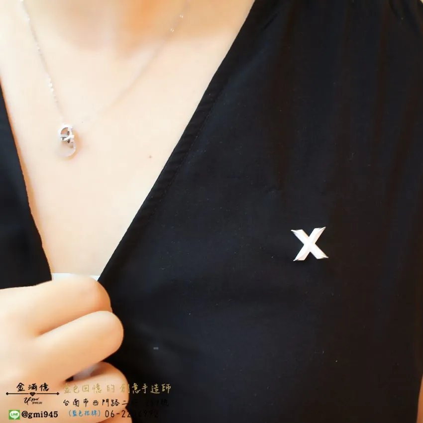 客製化-企業公司-X Logo - 純銀胸章 (3)