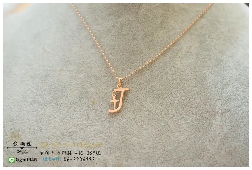 客製化-芭蕾舞者J純銀玫瑰金小套鍊 (3)