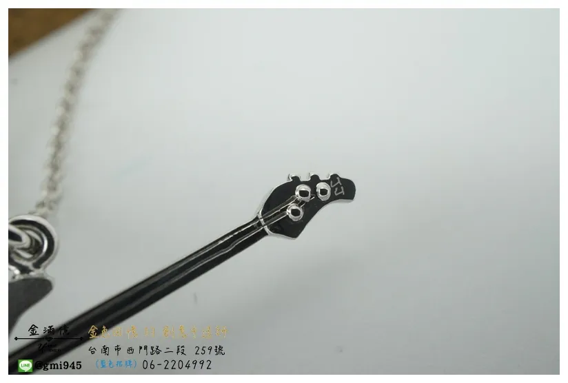特殊訂做純銀項鍊-電吉他客製化手作純銀墜子 (2)