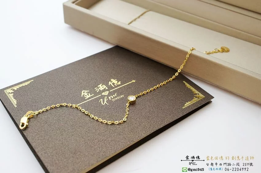 特殊客製化-18K黃K金-鑽石手鍊