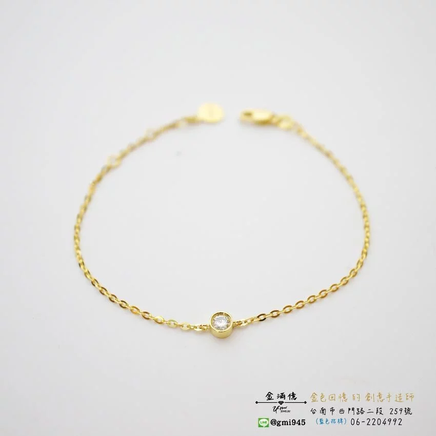 客製化手鍊-18K黃K金-鑽石手鍊(2)