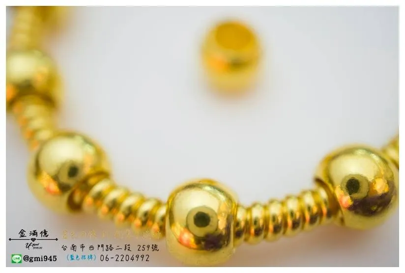 特殊訂做黃金-黃金佛珠串珠手鍊 (2)