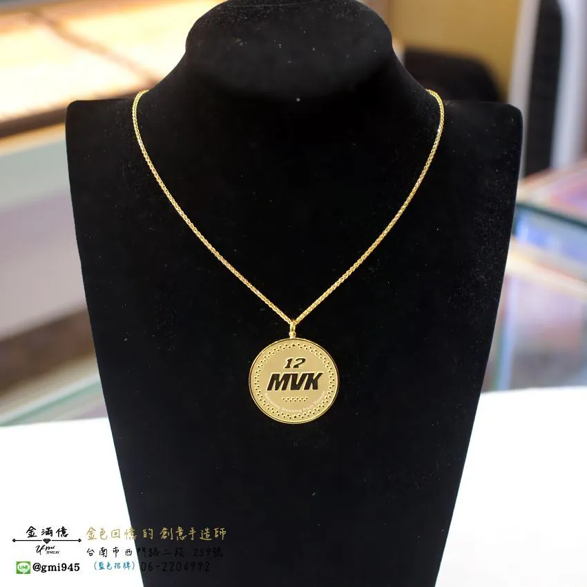 客製化項鍊-冠軍紀念墜飾-K金項鍊 4)