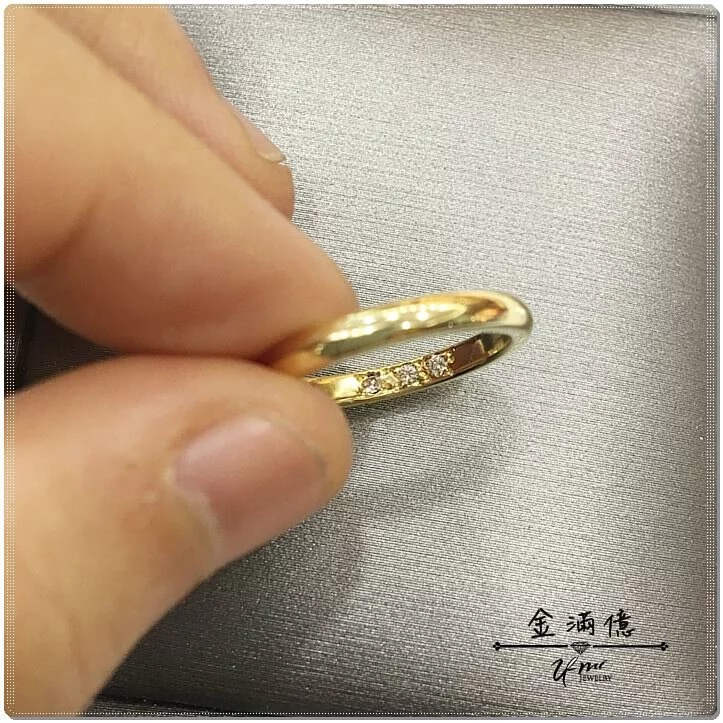 特殊客製化-穩久賺黃K金戒指
