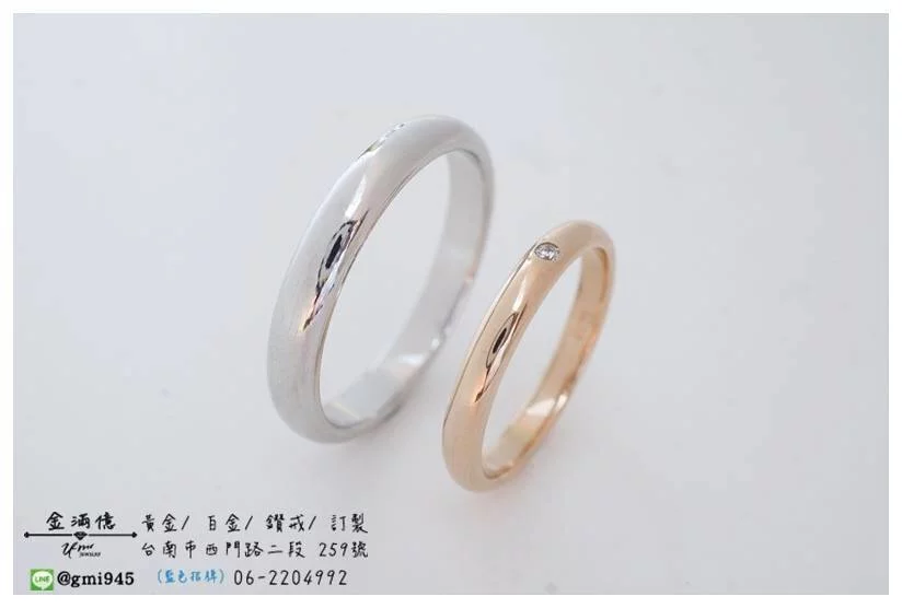 特殊訂做結婚對戒-白K金與玫瑰金鑽石情人對戒 (3)