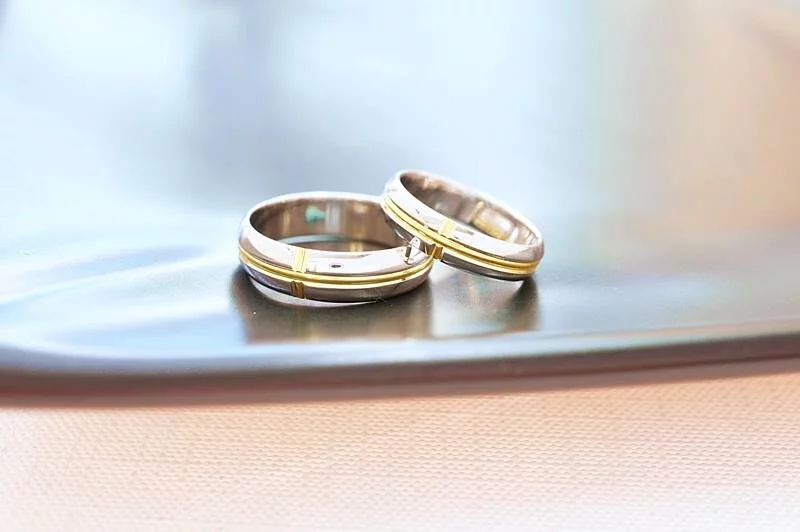 特殊訂做結婚對戒-鉑金(白金)雙色結婚對戒 (1)