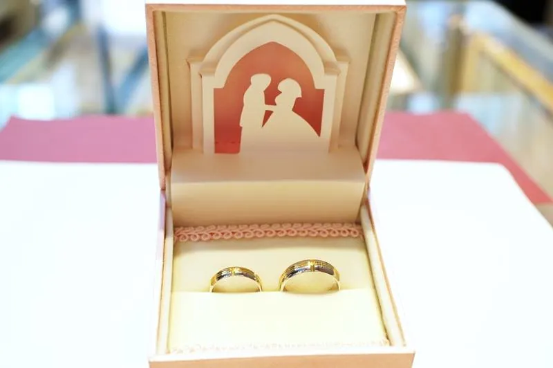 特殊訂做結婚對戒-鉑金(白金)雙色結婚對戒 (2)