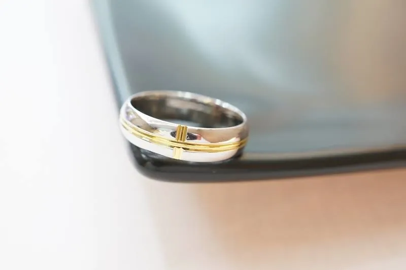 特殊訂做結婚對戒-鉑金(白金)雙色結婚對戒 (3)
