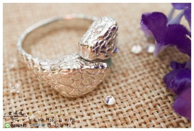 特殊訂做結婚對戒-鉑金(白金)雙頭蛇造型戒指 (2)