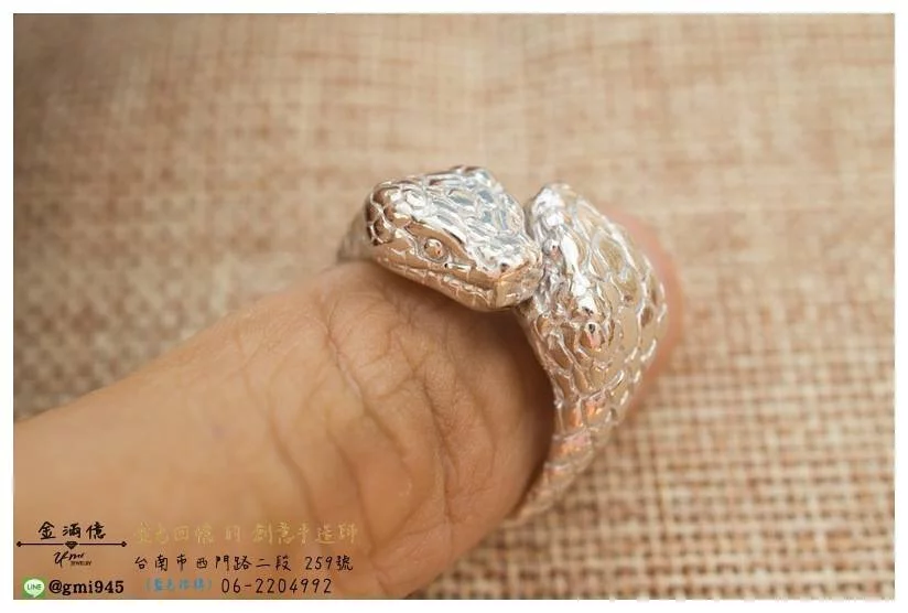 特殊訂做結婚對戒-鉑金(白金)雙頭蛇造型戒指 (3)