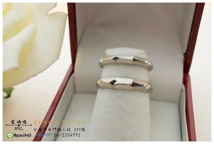 特殊訂做結婚對戒-白金手做菱型情人對戒 (3)