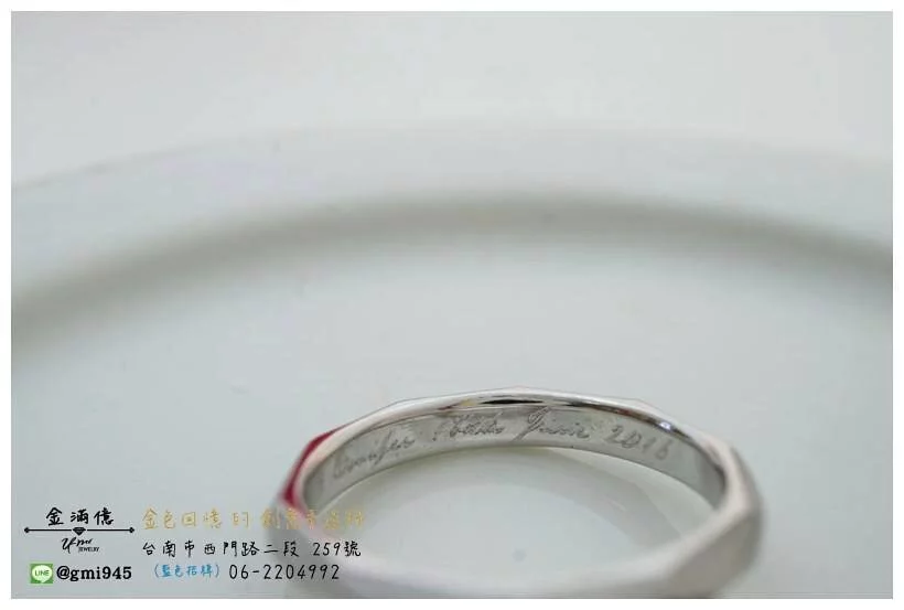 特殊訂做結婚對戒-白金手做菱型情人對戒 (4)