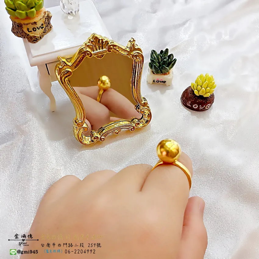 客製化飾品-金珠金球造型 -黃金戒指|女生戒指 03