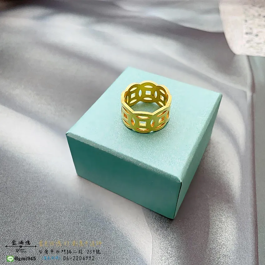 客製化飾品-整圈古錢|招財金飾-黃金戒指