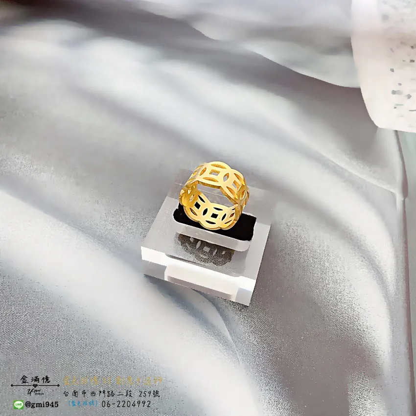 客製化飾品-整圈古錢|招財金飾-黃金戒指 (4)