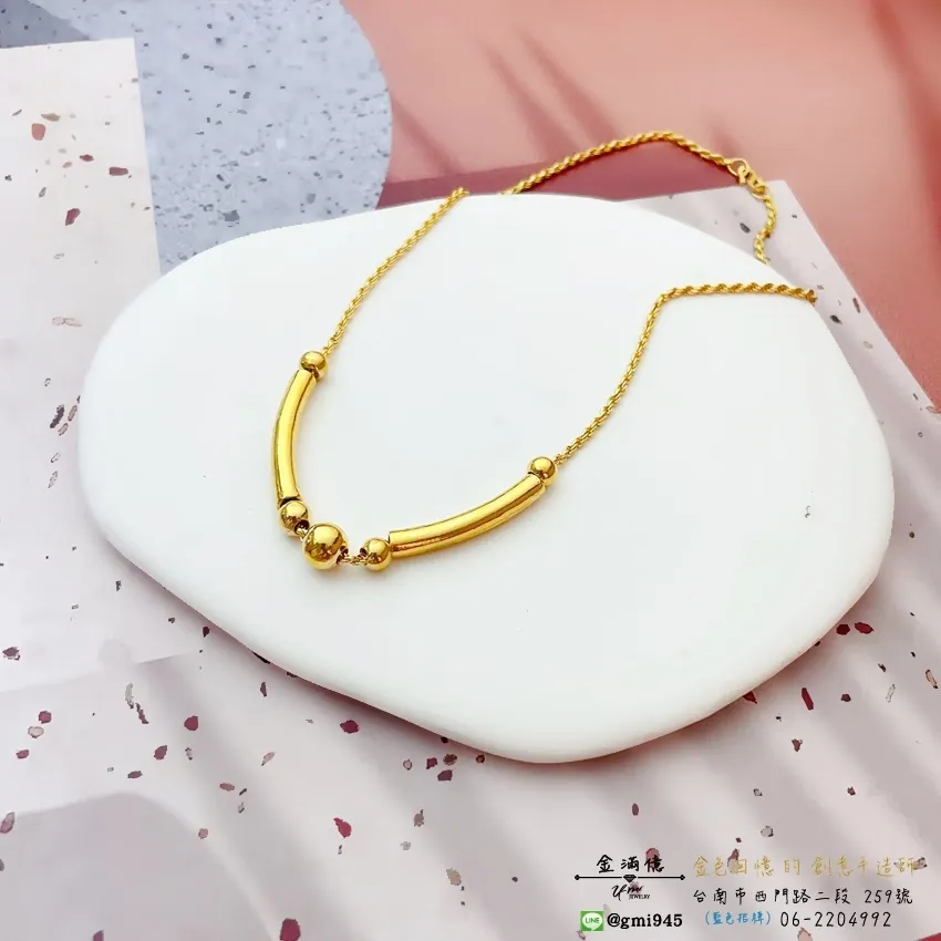 客製化飾品-金珠|金管|女生黃金項鍊-訂做黃金項鍊 (1)