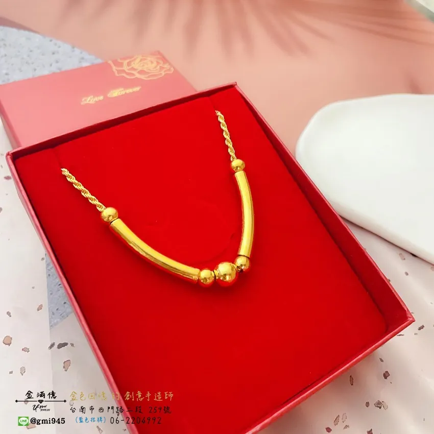 客製化飾品-金珠|金管|女生黃金項鍊-訂做黃金項鍊 (2)