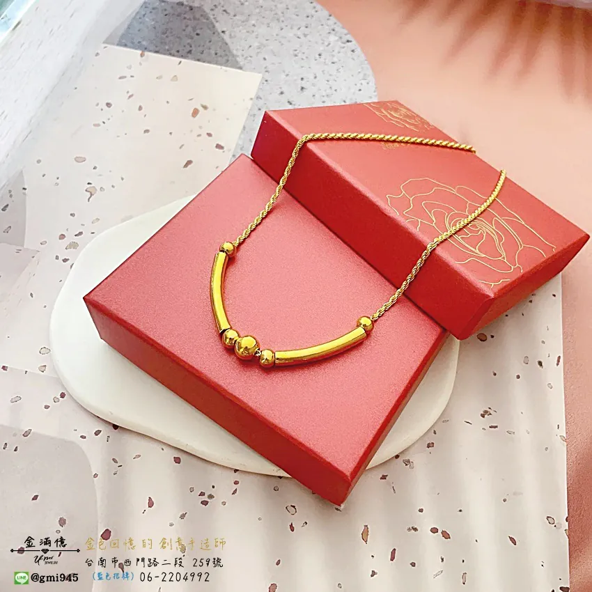 客製化飾品-金珠|金管|女生黃金項鍊-訂做黃金項鍊 (3)