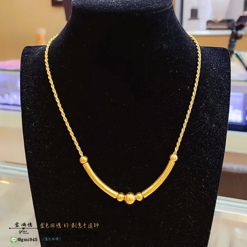 客製化飾品-金珠|金管|女生黃金項鍊-訂做黃金項鍊 (4)