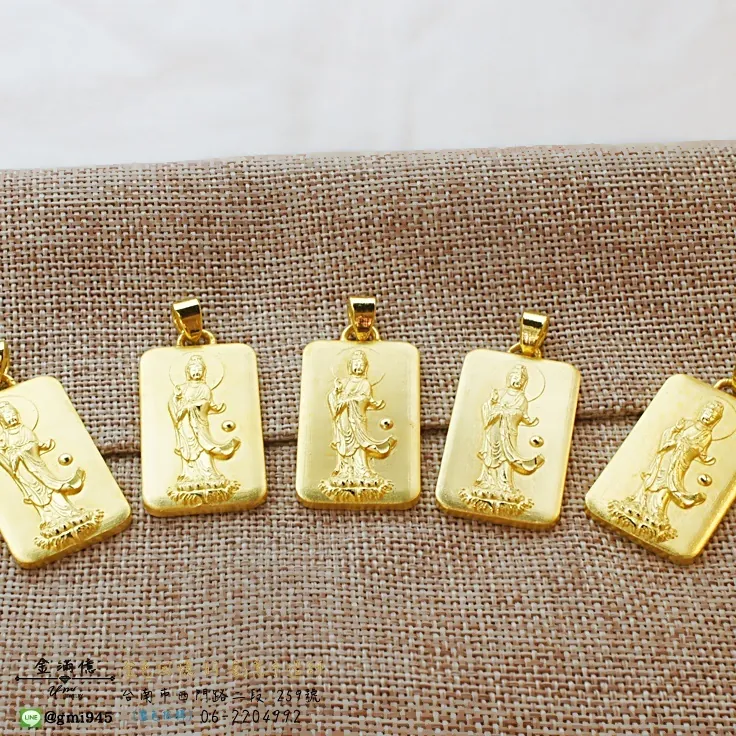 客製化飾品-觀世音菩薩神明墜子-訂做黃金|黃金項鍊 (4)
