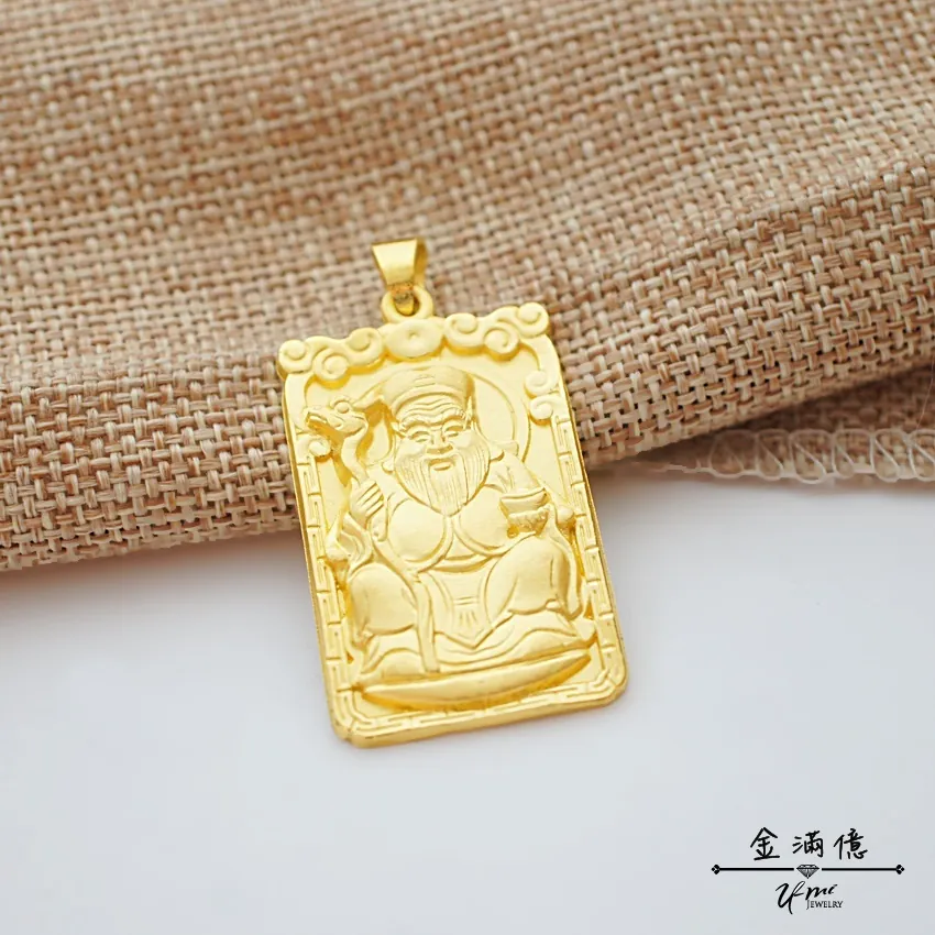 實心福德正神(土地公)- 男生黃金項鍊 (3)