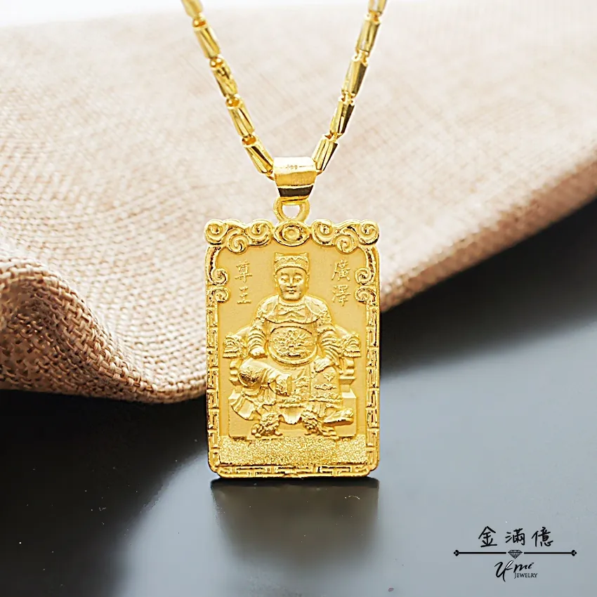 黃金墜飾-實心廣澤尊王- 男生黃金項鍊_01