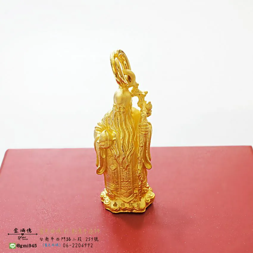 客製化飾品-南極仙翁神明墜子-訂做黃金|黃金項鍊 (2)