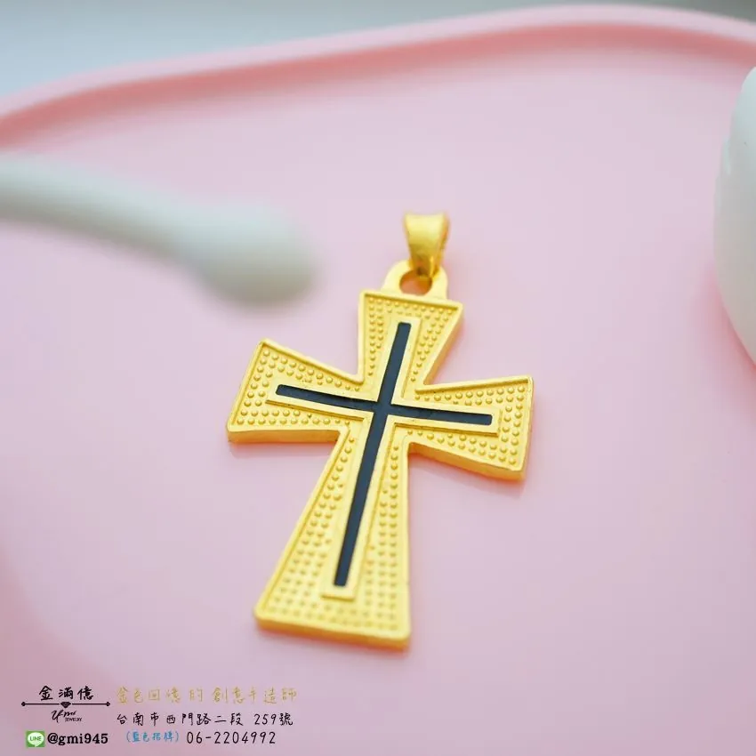 特殊客製化 - 個性十字架 -黃金項鍊