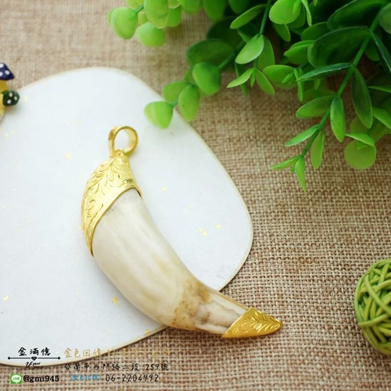 黃金項鍊-訂做黃金包鑲爪牙-01