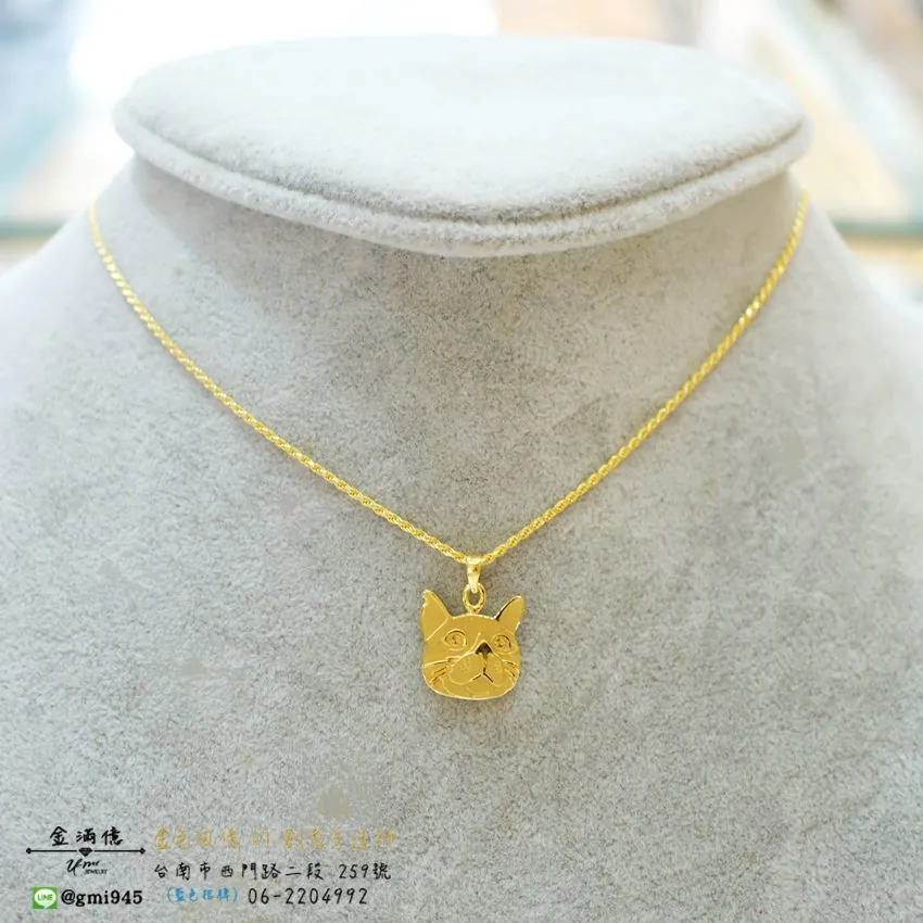 黃金項鍊-可愛動物貓咪造型(3)