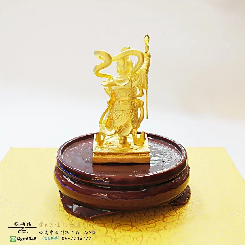 客製化訂做金飾-黃金擺件-中壇元帥三太子純金金身 (2)