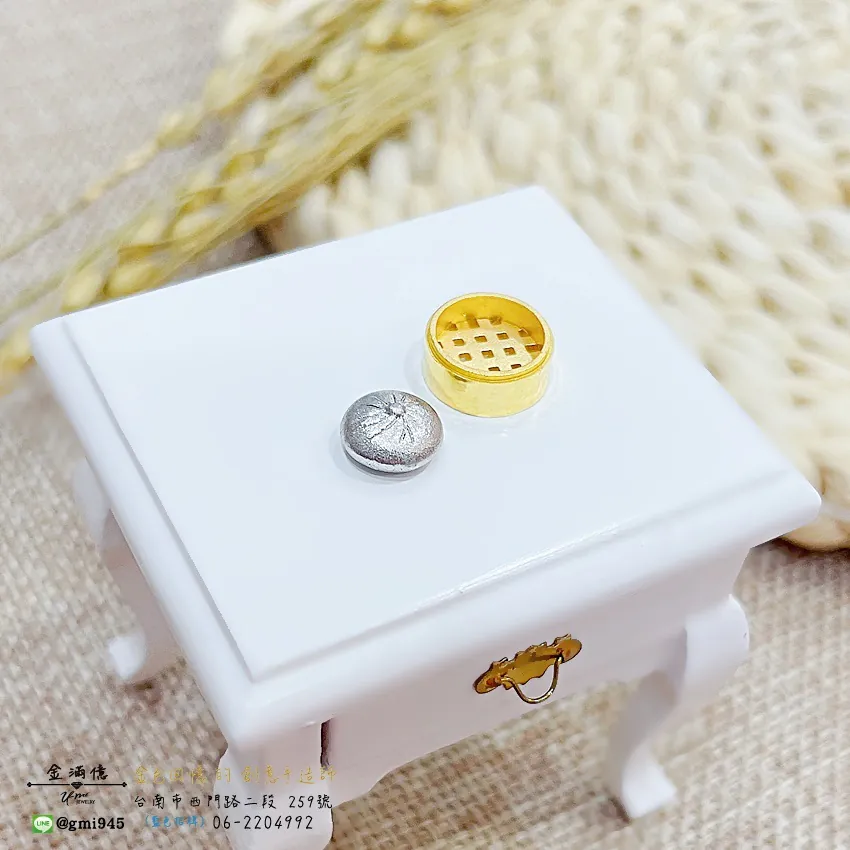 客製化飾品-純銀小籠包與黃金蒸籠(蒸蒸日上) -黃金擺件|禮品 (2)