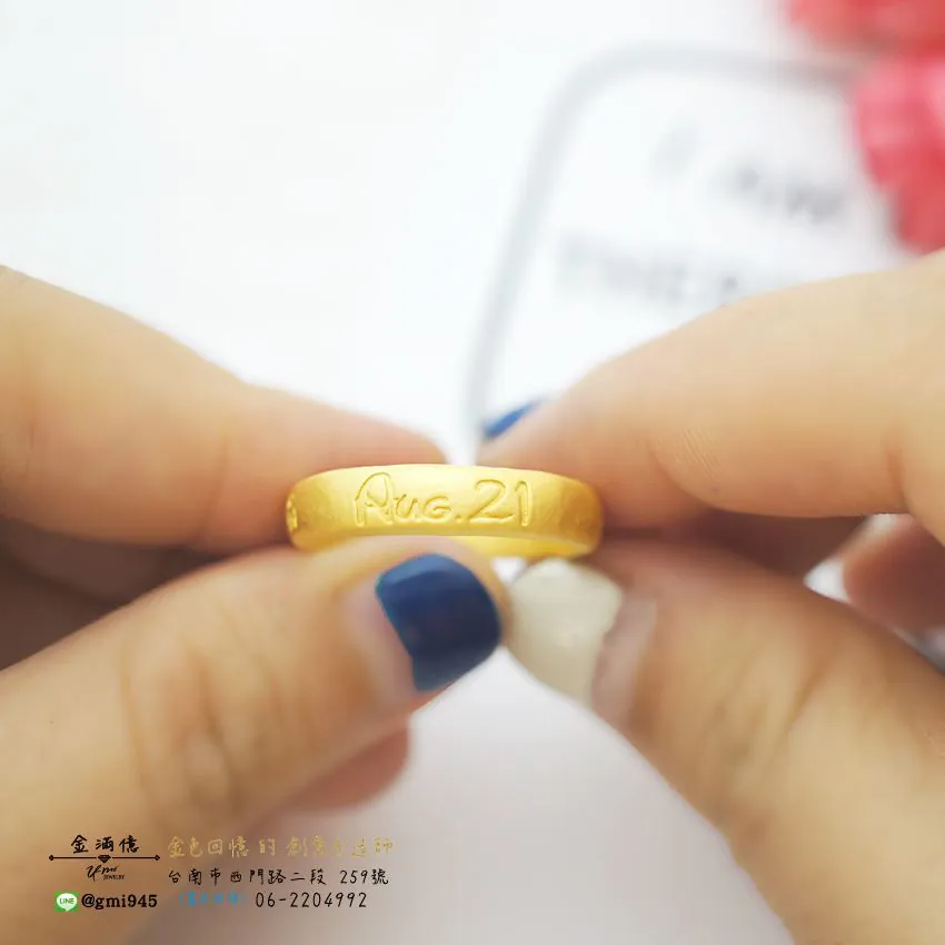 訂做黃金戒指-Wu 愛 Lin-姓名戒指(3)