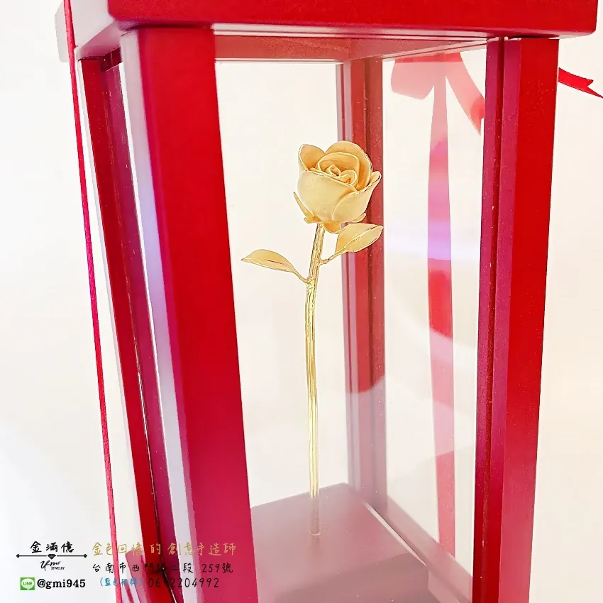 客製化飾品-純金玫瑰花-黃金擺飾擺件 (3)