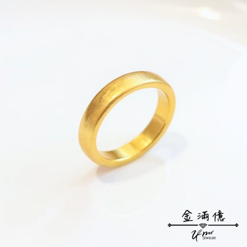 古法金霧面質感 - 黃金戒指