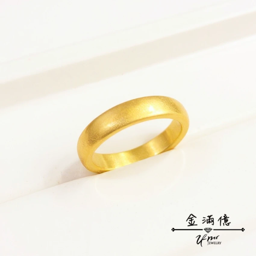 客製化黃金- 古法金霧面質感-黃金戒指 (1)