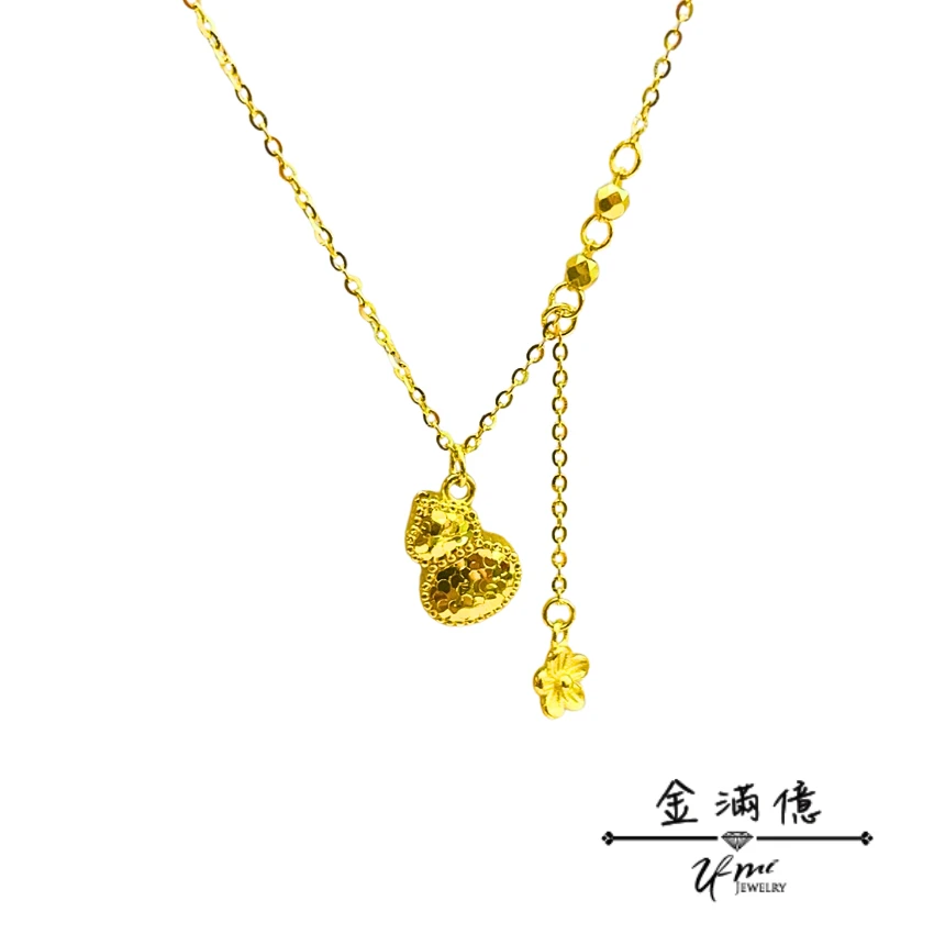 女生黃金項鍊-福運葫蘆-黃金小套鍊_01