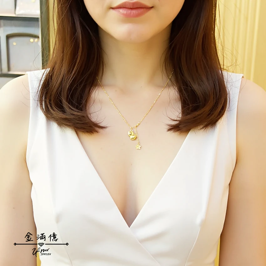 女生黃金項鍊-福運葫蘆-黃金小套鍊_04