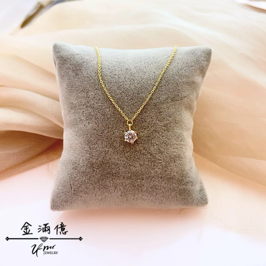 女生黃金項鍊-六爪單鑽-黃金小套鍊_03