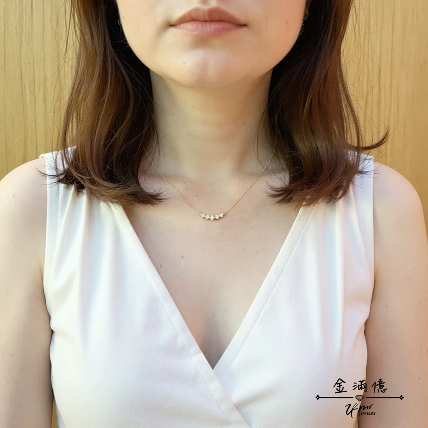 女生黃金項鍊-幸運微笑 璀璨星河-黃金小套鍊_04
