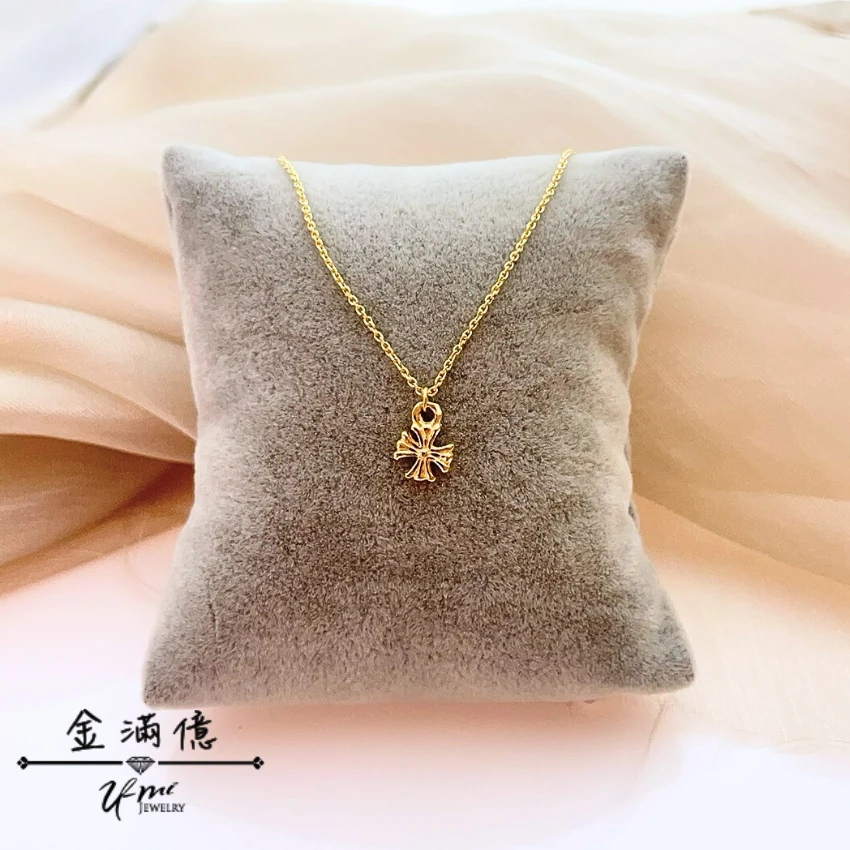 女生黃金項鍊-十字架造型-黃金小套鍊_03