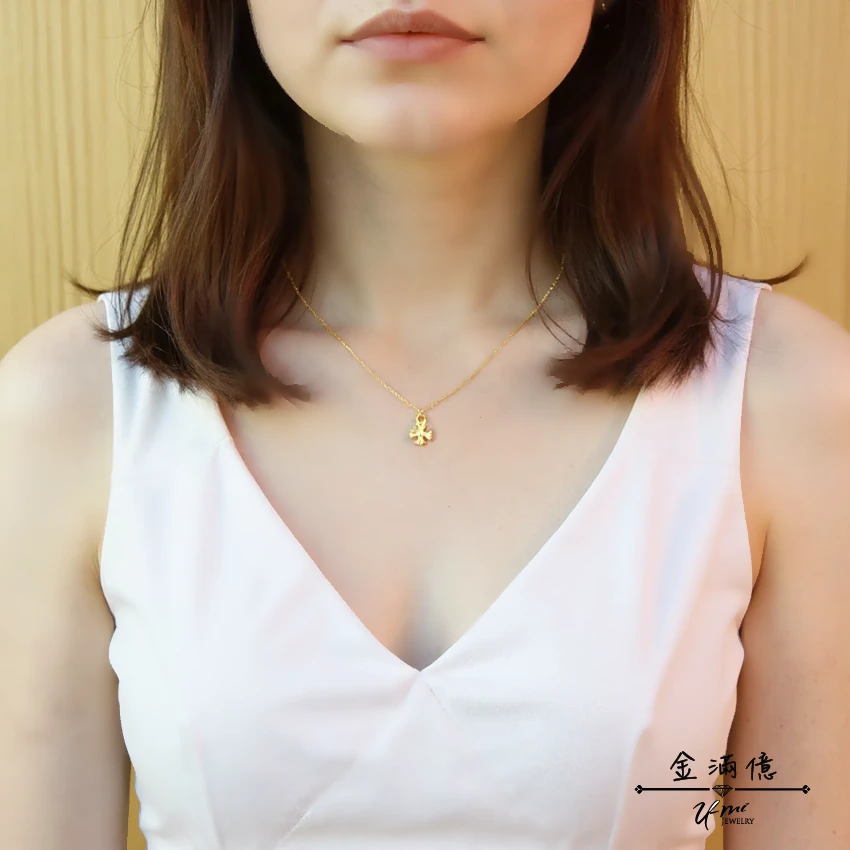 女生黃金項鍊-十字架造型-黃金小套鍊_04