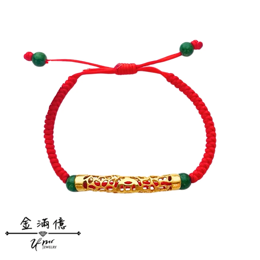 縷之金管- 黃金手鍊-玉線手繩