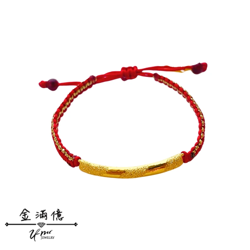 黃金彎管-嬰兒黃金編織手鍊｜彌月金飾