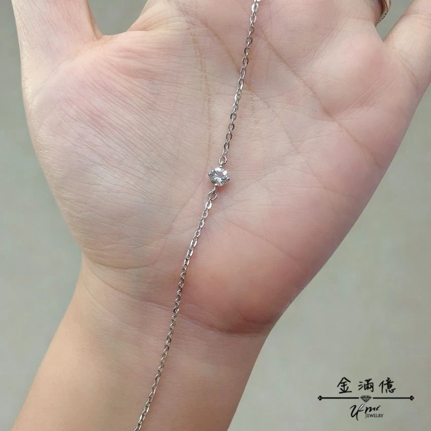 白金手鍊-經典單鑽-女生白金手鍊_02