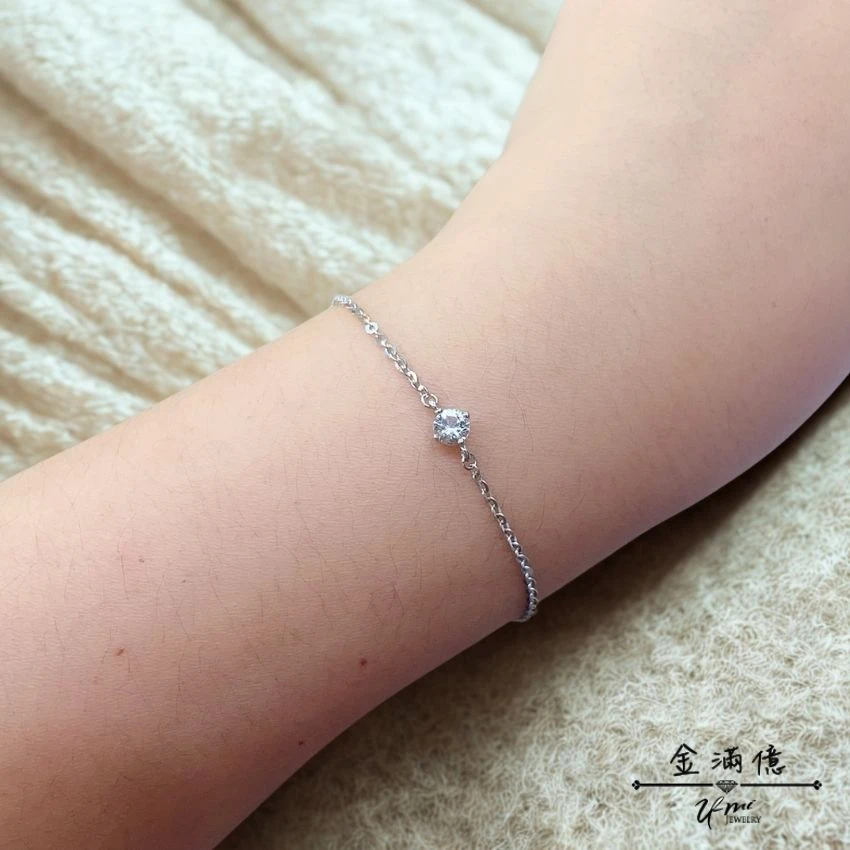 白金手鍊-經典單鑽-女生白金手鍊_03