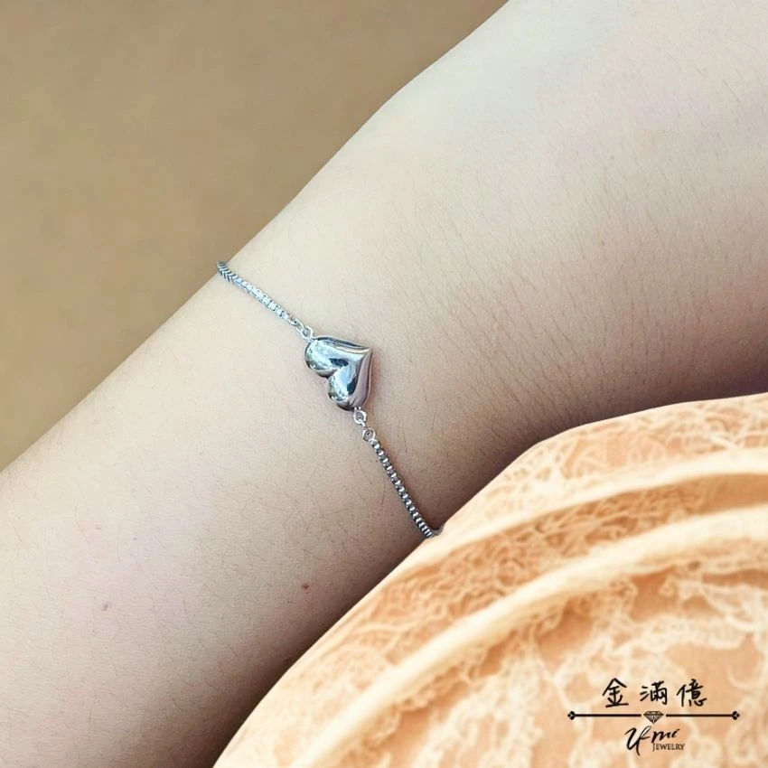 白金手鍊-立體愛心造型-女生白金手鍊_03