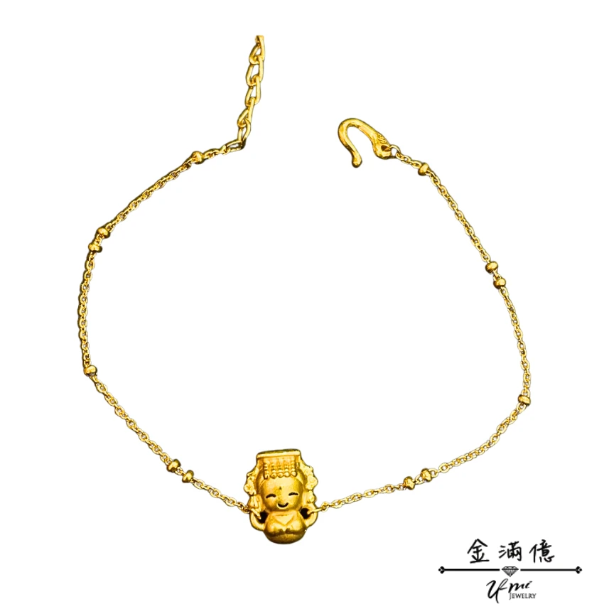 Q版媽祖-黃金手鍊|女生手鍊