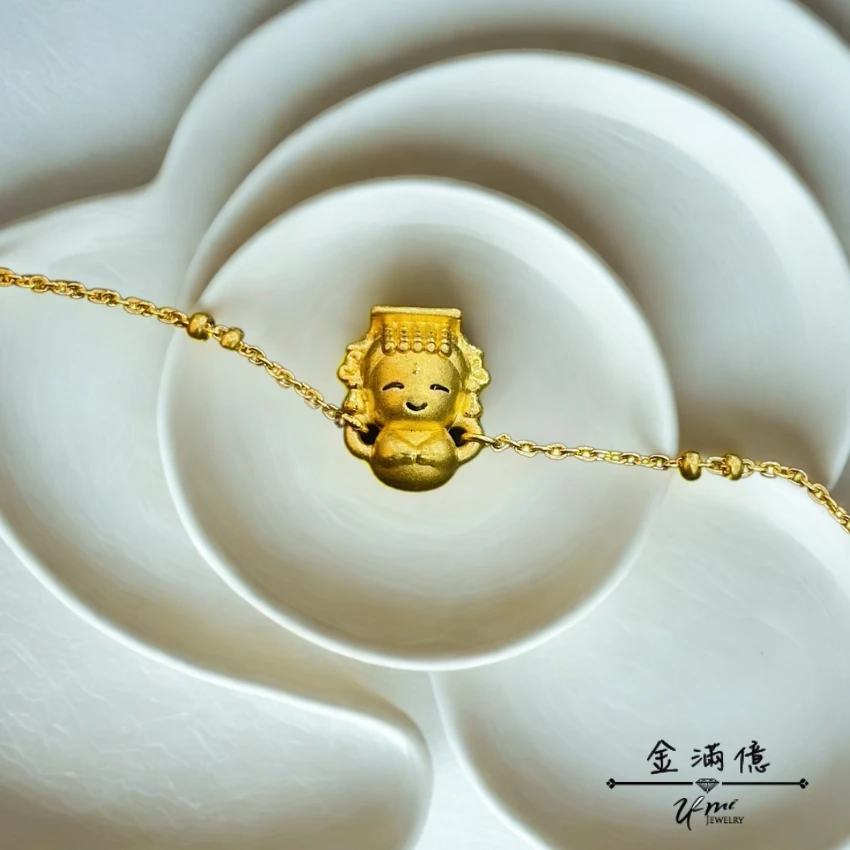 Q版媽祖-黃金手鍊|女生手鍊